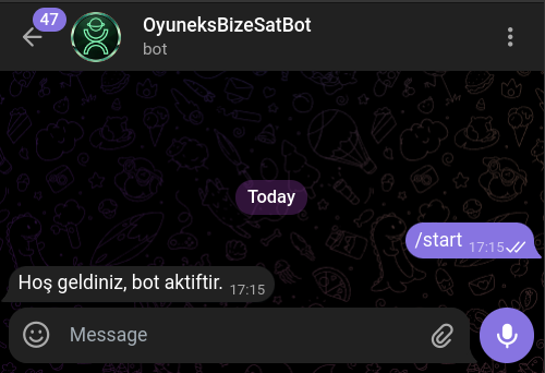 Bot'a /start Komutu Gönderme